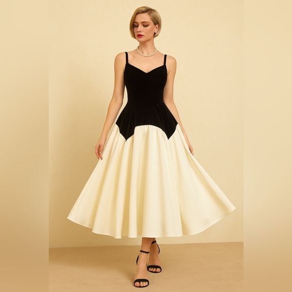 Velvet Grace A-Line Midi Dress - Picture 3 of 7